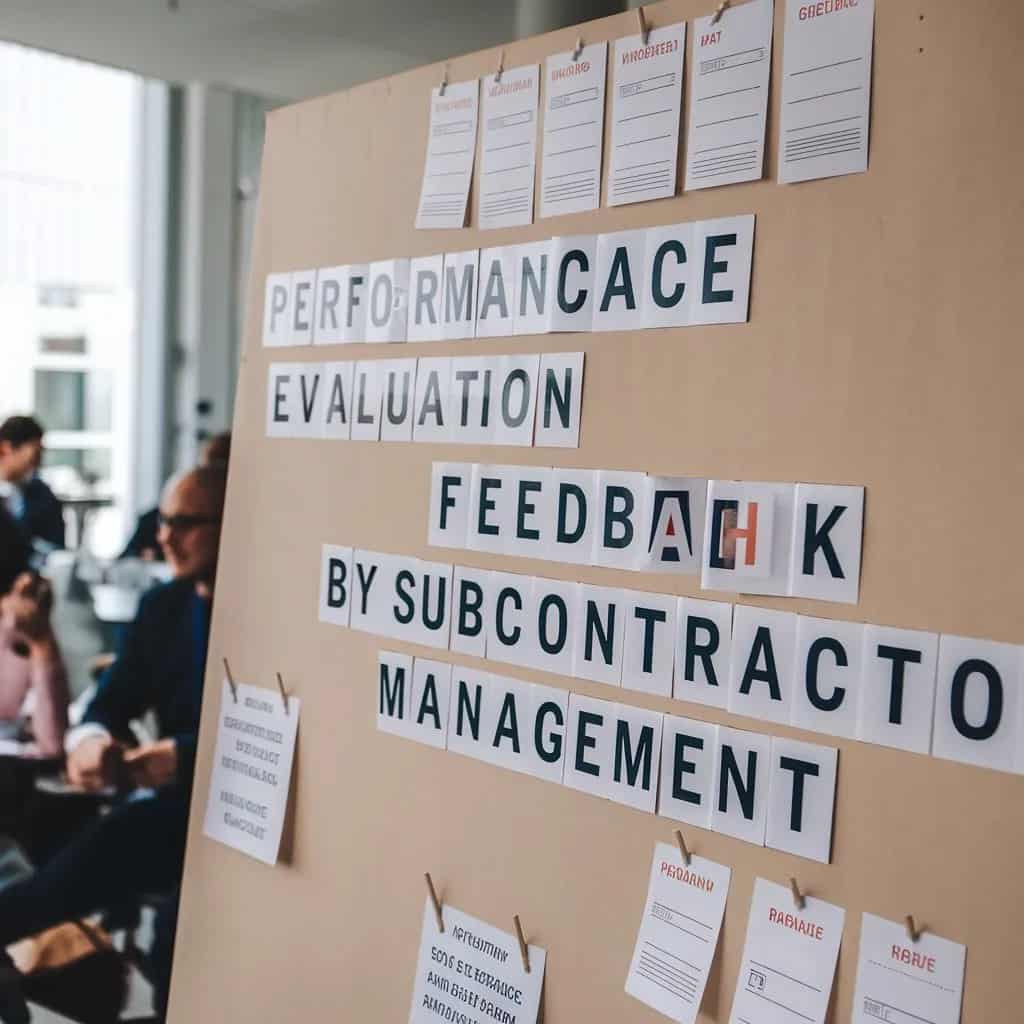 Subcontractor management performance evaluation.